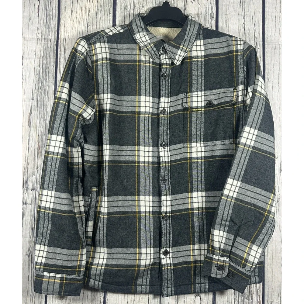 The North Face Campshire Shirt Jacket Full Snap Fleece Lined Plaid Men's Medium‎